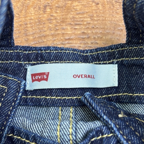 Kids Levi’s Denim Overalls 18mo dark wash adjustable buttons - Picture 2 of 8